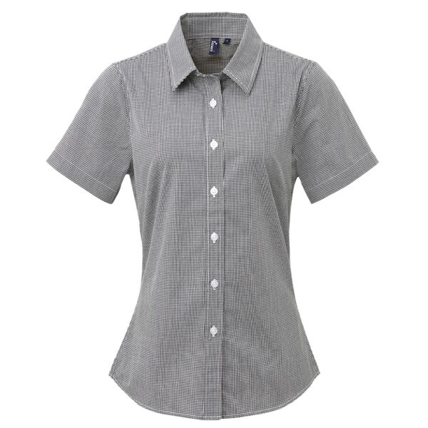 Women's Microcheck (Gingham) short sleeve cotton shirt Thumbnail