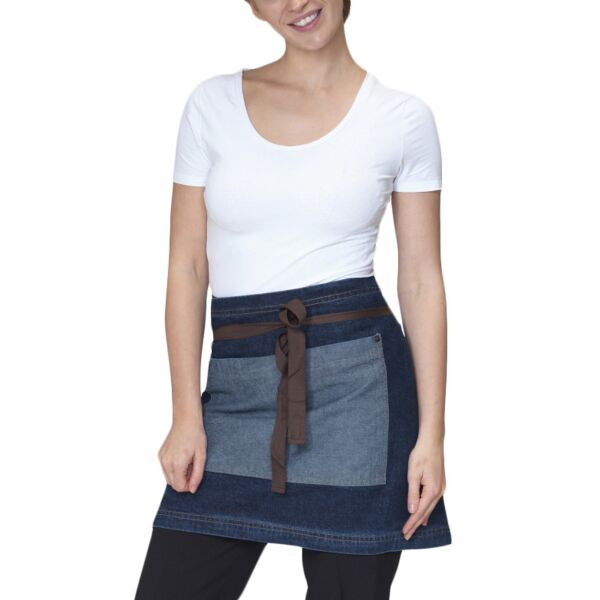 Denim Waist Apron with Contrasting Pocket Thumbnail